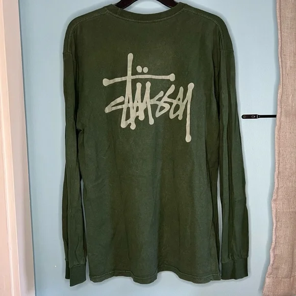 stussy green long sleeve